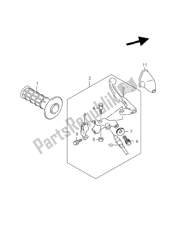 All parts for the Left Handle Lever of the Suzuki DR Z 400 SM 2007