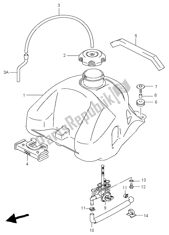 Toutes les pièces pour le Réservoir D'essence du Suzuki LT F 250 Ozark 2003