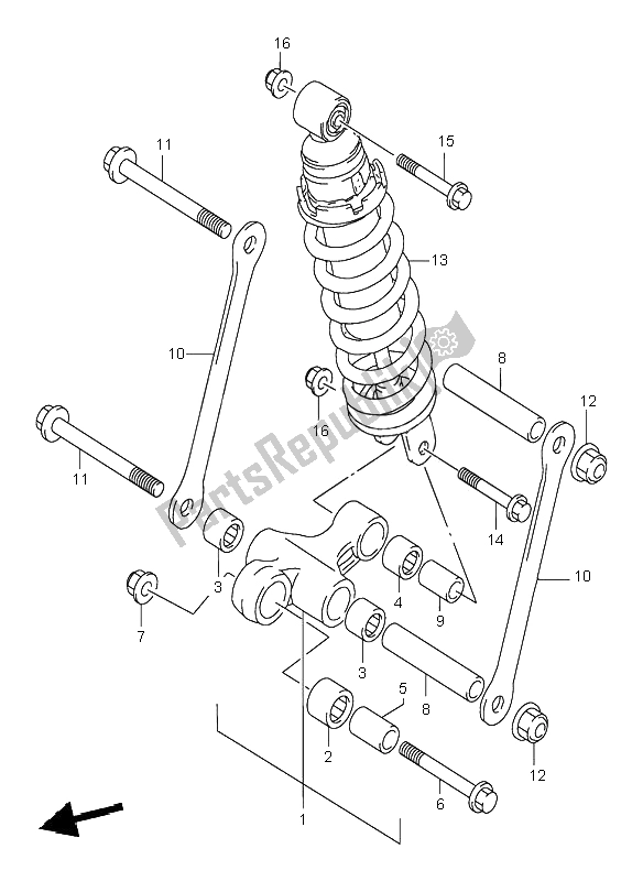 All parts for the Rear Cushion Lever of the Suzuki GSF 600N Bandit 1995