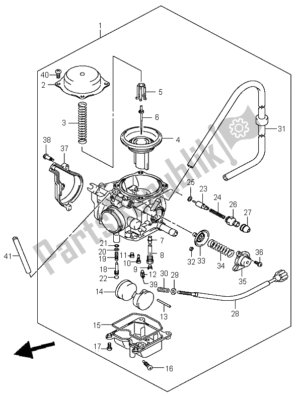 Tutte le parti per il Carburatore del Suzuki LT A 400F Eiger 4X4 2003