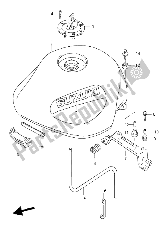All parts for the Fuel Tank of the Suzuki GSF 600 NS Bandit 1999