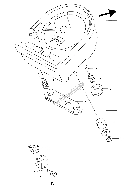 Tutte le parti per il Tachimetro del Suzuki VL 1500 Intruder LC 1999