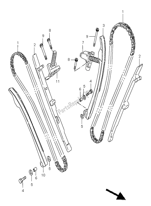 Tutte le parti per il Catena A Camme del Suzuki VZ 800 Marauder 2002