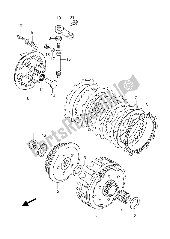 Alle onderdelen voor de Koppeling van de Suzuki RM 85 SW LW 2015