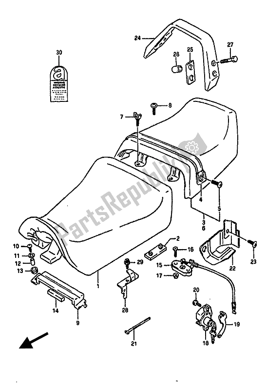 All parts for the Seat of the Suzuki GSX R 1100 1990