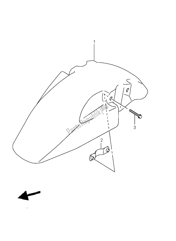 All parts for the Front Fender of the Suzuki SV 650 NS 2001