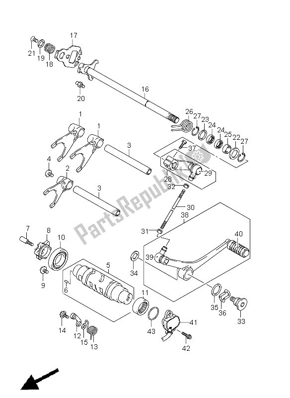 All parts for the Gear Shifting of the Suzuki GSF 1250A Bandit 2011