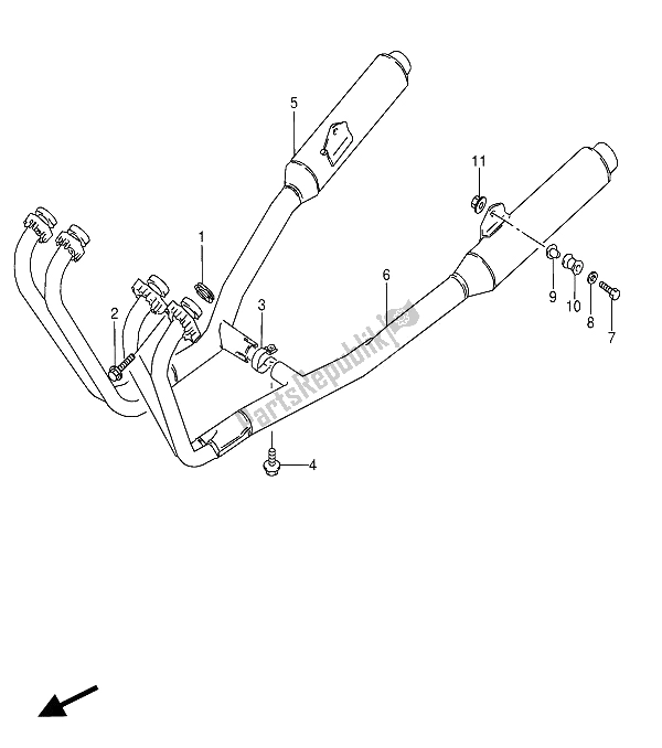 Toutes les pièces pour le Silencieux du Suzuki GSX 600 FUU2 1990