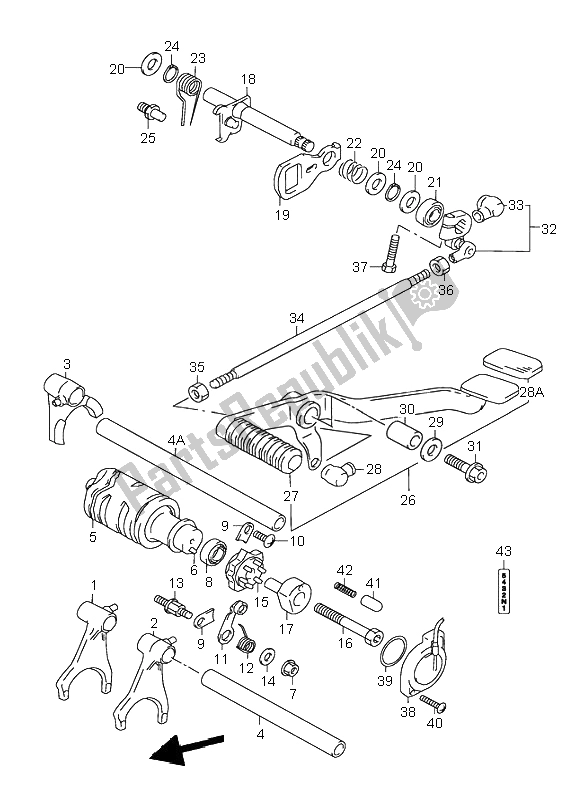 Alle onderdelen voor de Schakelen van de Suzuki VL 1500 Intruder LC 2000