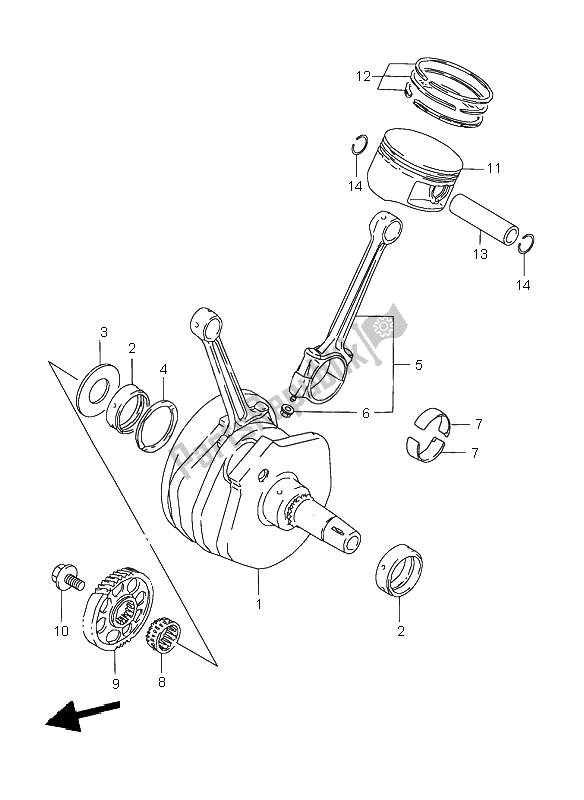 Todas las partes para Cigüeñal de Suzuki VL 1500 Intruder LC 2002