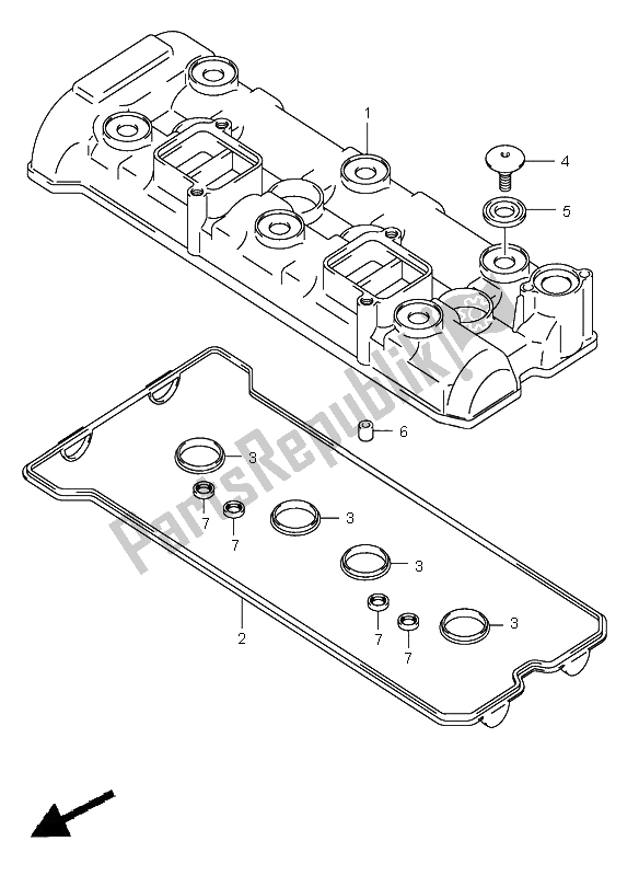 Toutes les pièces pour le Le Couvre-culasse du Suzuki GSX R 750 2003