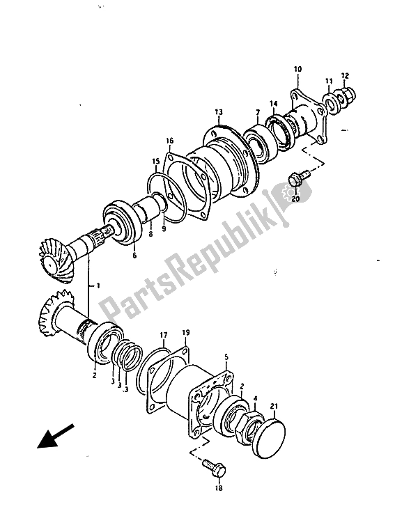 Tutte le parti per il Ingranaggio Secondario del Suzuki GS 850G 1986