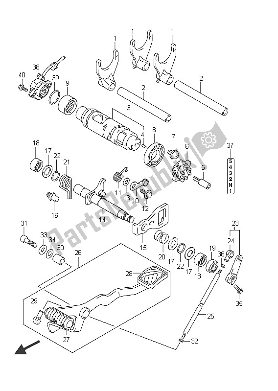 Alle onderdelen voor de Schakelen van de Suzuki C 1800R VLR 1800 Intruder 2011