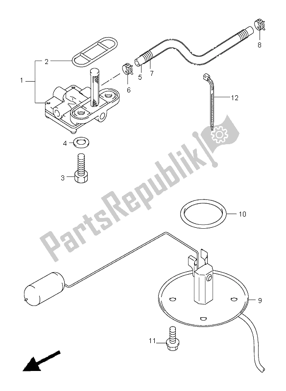 All parts for the Fuel Cock of the Suzuki VL 800Z Volusia 2004