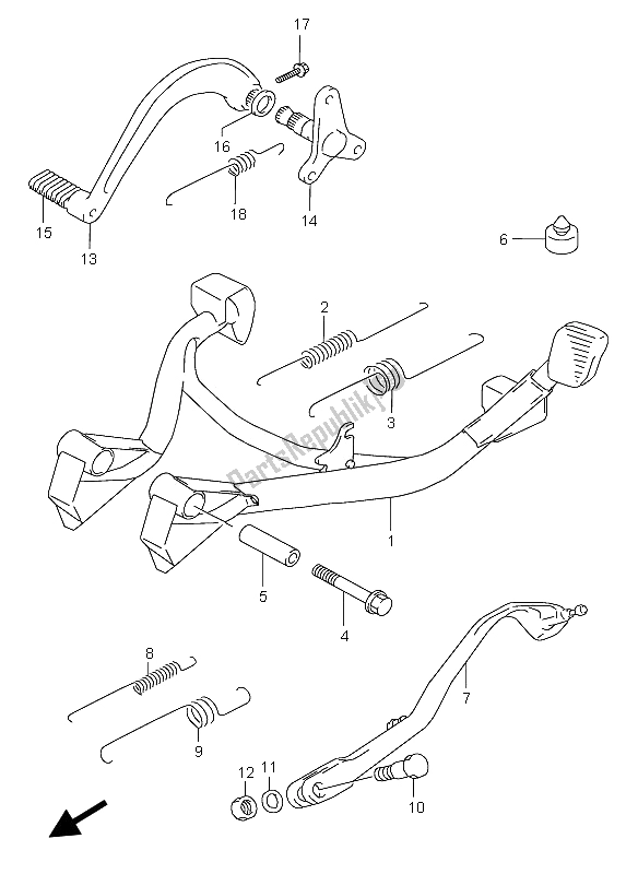 Tutte le parti per il In Piedi del Suzuki GSX 600F 2005