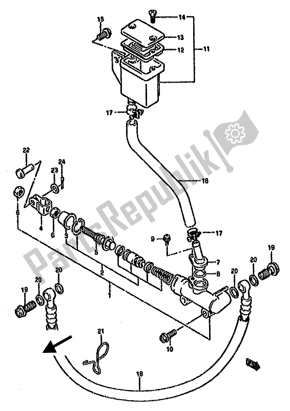 Todas las partes para Cilindro Maestro Trasero de Suzuki GSX 750F 1992