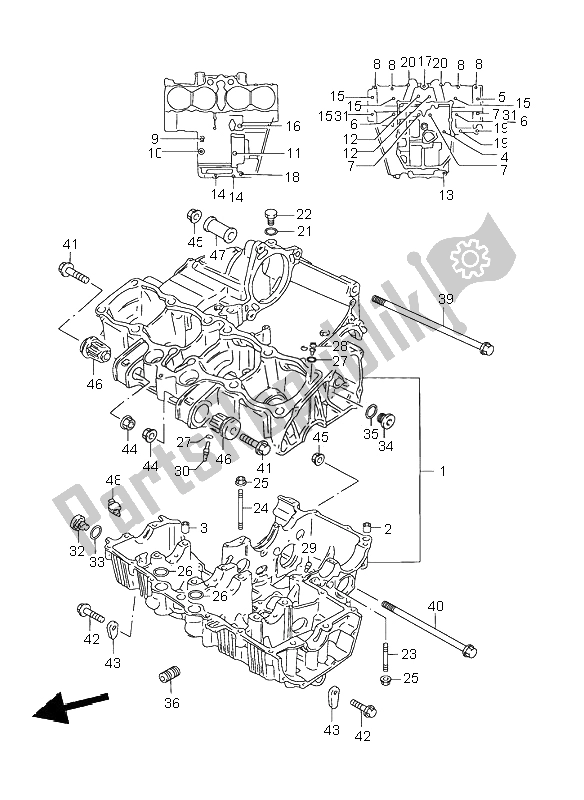 Alle onderdelen voor de Carter van de Suzuki GSX 750F 2002