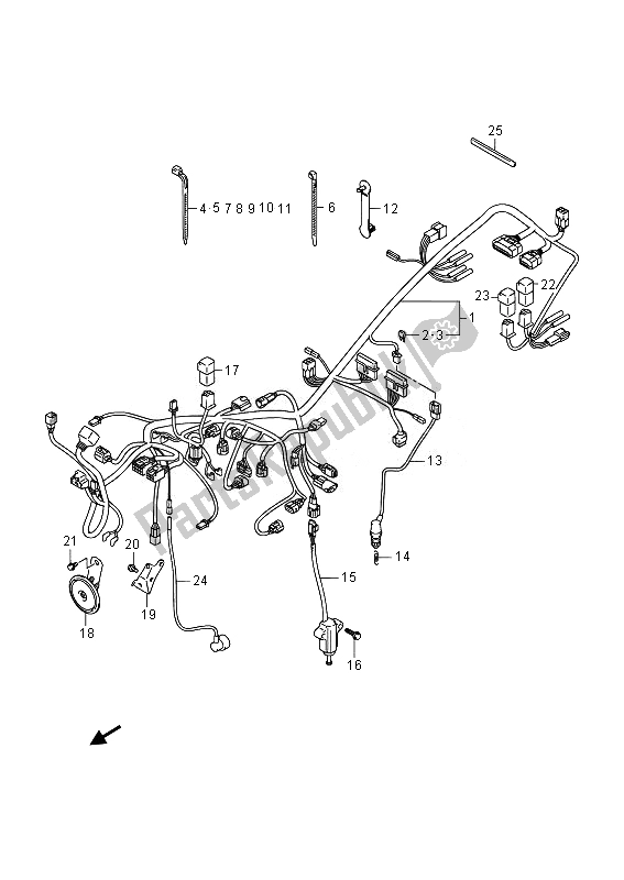 All parts for the Wiring Harness of the Suzuki GW 250 Inazuma 2014