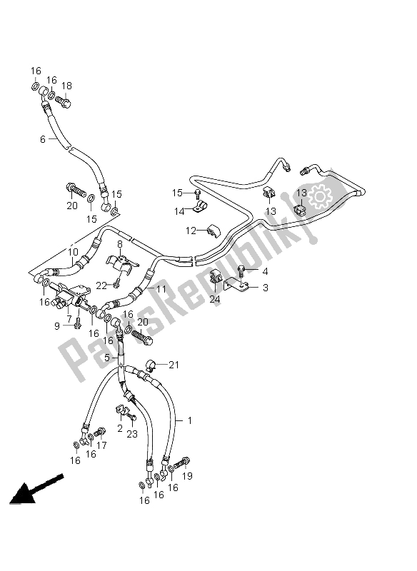 All parts for the Front Brake Hose (gsf650a-sa-ua-sua) of the Suzuki GSF 650 Nsnasa Bandit 2009