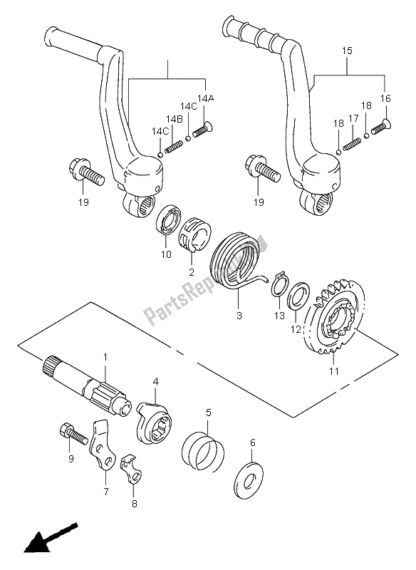Wszystkie części do Kick Starter Suzuki RM 125 2000