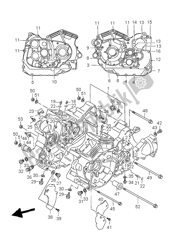 Todas las partes para Caja Del Cigüeñal de Suzuki VL 1500 Intruder LC 1998