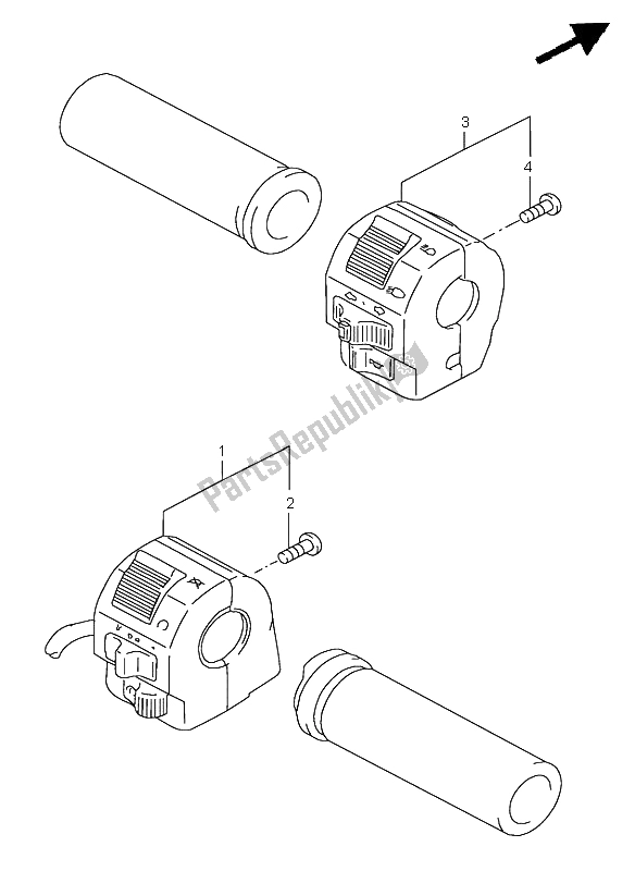 Todas las partes para Interruptor De La Manija de Suzuki LS 650 Savage 1999