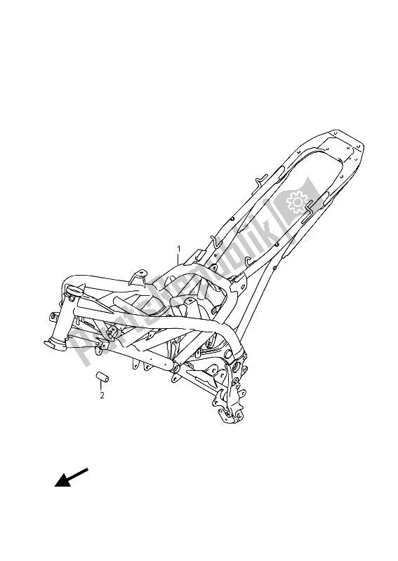 Alle onderdelen voor de Frame (sfv650ua) van de Suzuki SFV 650A Gladius 2015