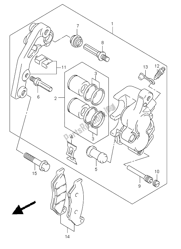 Toutes les pièces pour le étrier Avant du Suzuki DR Z 400E 2006