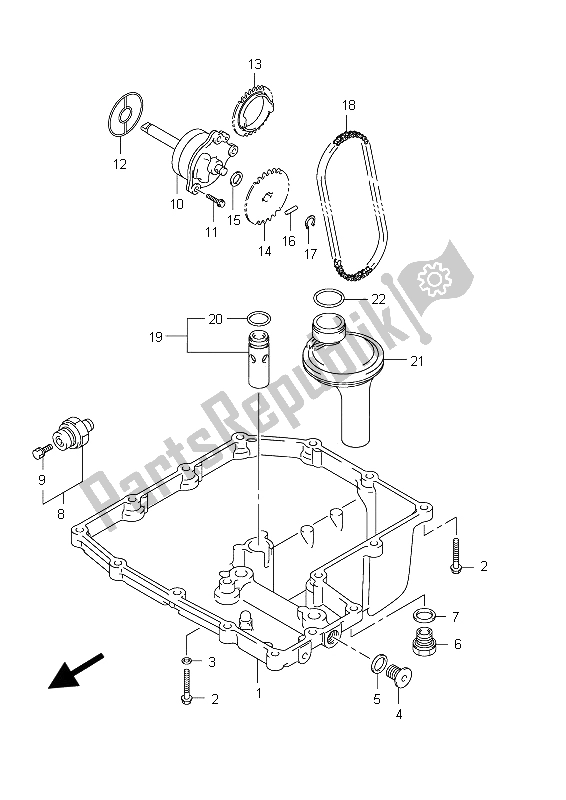 Tutte le parti per il Coppa Dell'olio E Pompa Dell'olio del Suzuki GSX 1250 FA 2012