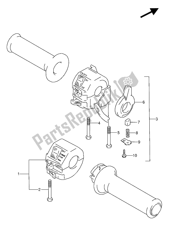 All parts for the Handle Switch of the Suzuki GSX 600 FUU2 1990