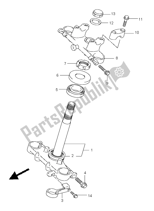 Wszystkie części do Mostek Kierownicy (e3-e33) Suzuki DR Z 125 SW LW 2003