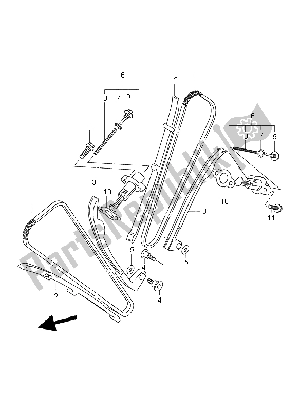 Todas as partes de Corrente De Cam do Suzuki VL 250 Intruder 2003