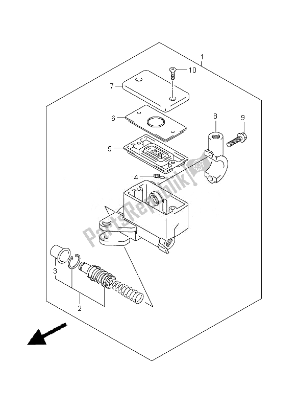 All parts for the Front Master Cylinder of the Suzuki SFV 650A Gladius 2010