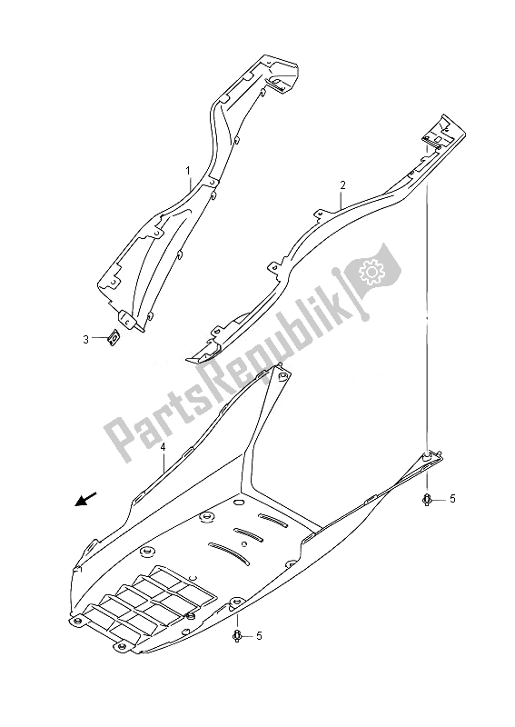 Todas as partes de Protetor De Perna Lateral do Suzuki UH 125A Burgman 2014