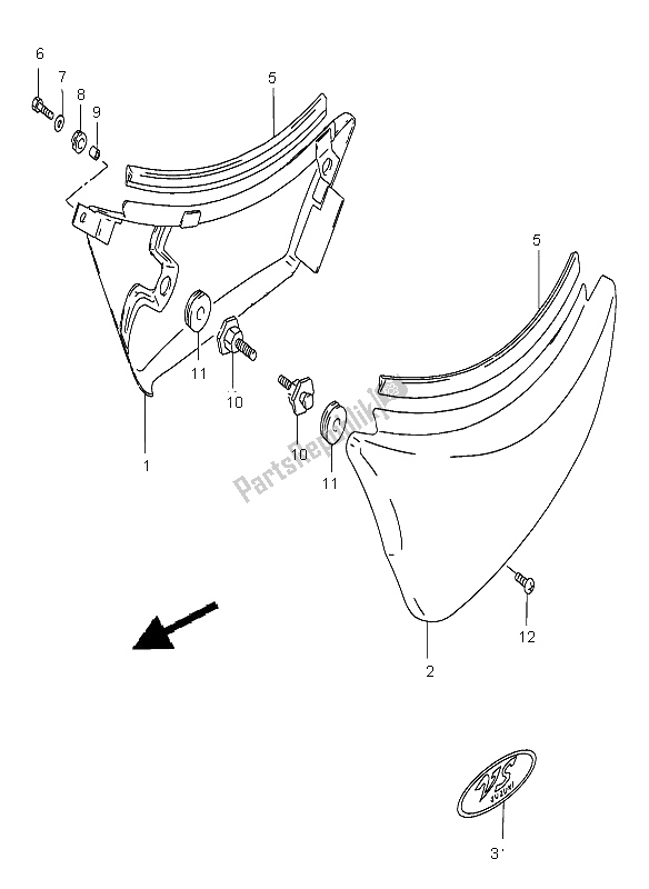 Toutes les pièces pour le Couverture De Cadre du Suzuki VS 800 Intruder 2002