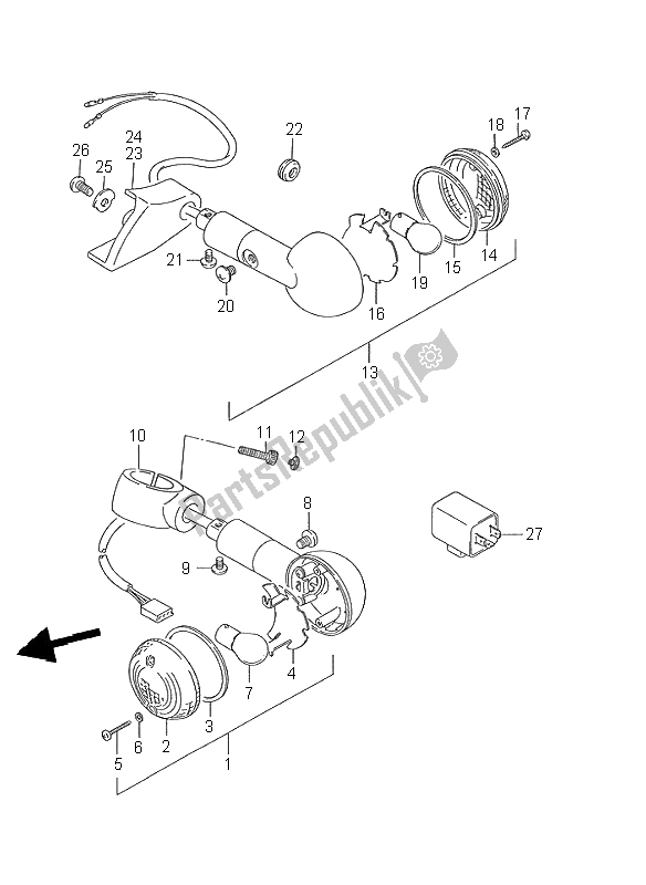 Todas las partes para Lámpara De Señal De Giro de Suzuki VS 1400 Intruder 1995