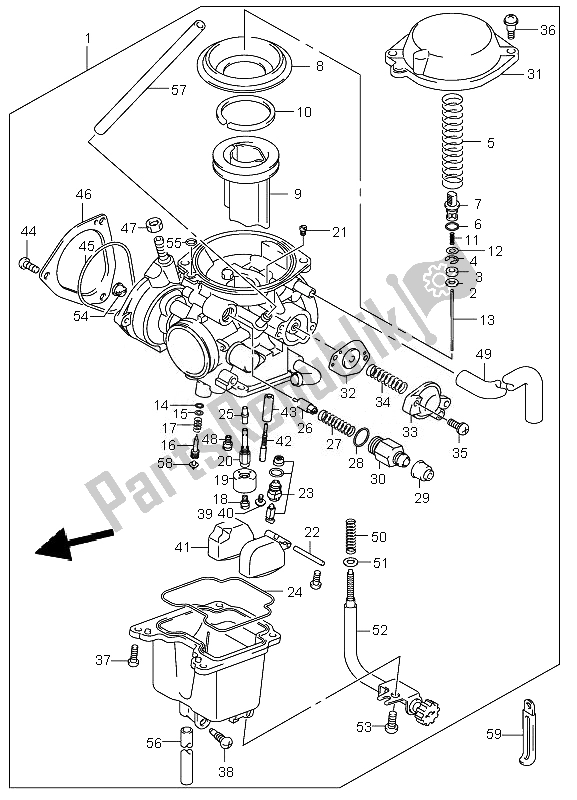 Alle onderdelen voor de Carburator van de Suzuki LT Z 400 Quadsport 2007