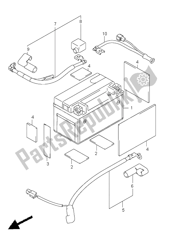 Todas las partes para Batería de Suzuki LT R 450Z Quadracer 2011