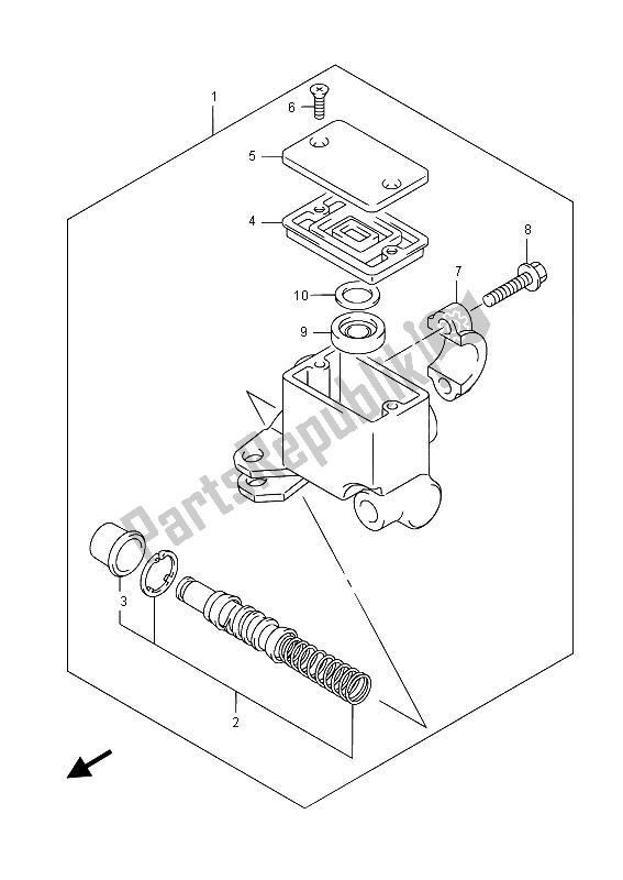 All parts for the Front Master Cylinder of the Suzuki LT A 750 XVZ Kingquad AXI 4X4 2015