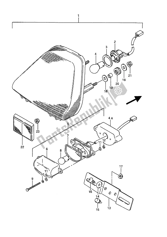 Tutte le parti per il Luce Di Combinazione Posteriore del Suzuki GSX 1100F 1992