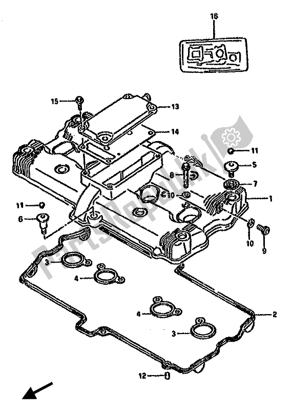 Todas las partes para Cubierta De Tapa De Cilindro de Suzuki GSX 750F 1992