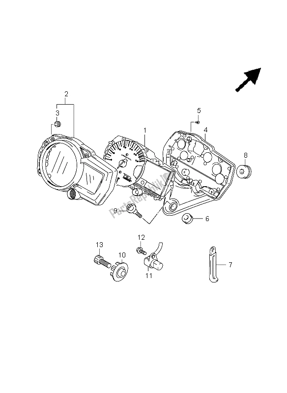 All parts for the Speedometer of the Suzuki GSX R 750 2009