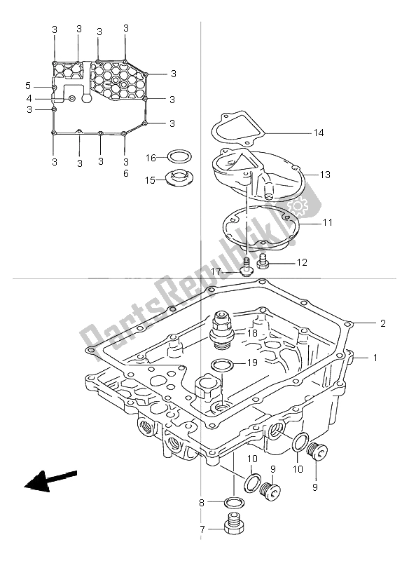 Todas las partes para Colector De Aceite de Suzuki GSX 1200 Inazuma 2000