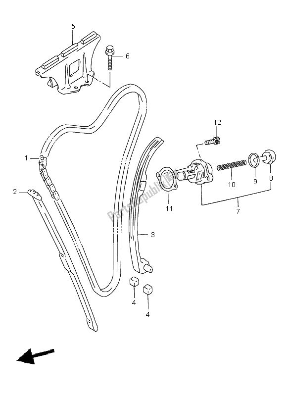 Wszystkie części do ? A? Cuch Krzywkowy Suzuki GSX 600F 2001