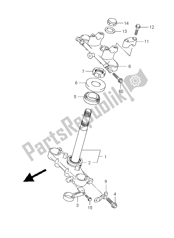 All parts for the Steering Stem (e28) of the Suzuki DR Z 125 SW LW 2009