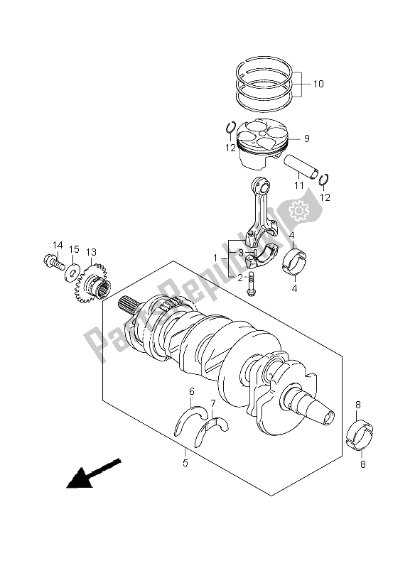 Todas las partes para Cigüeñal de Suzuki GSX R 600 2009