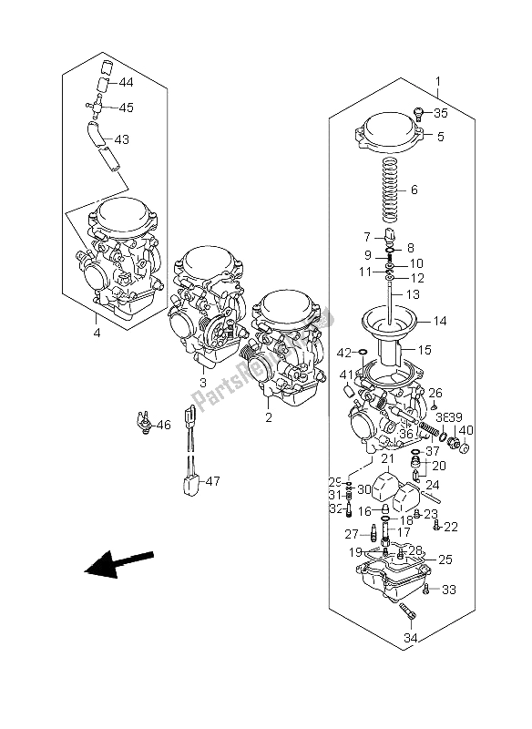 All parts for the Carburetor of the Suzuki GSF 1200 Nsnasa Bandit 2006