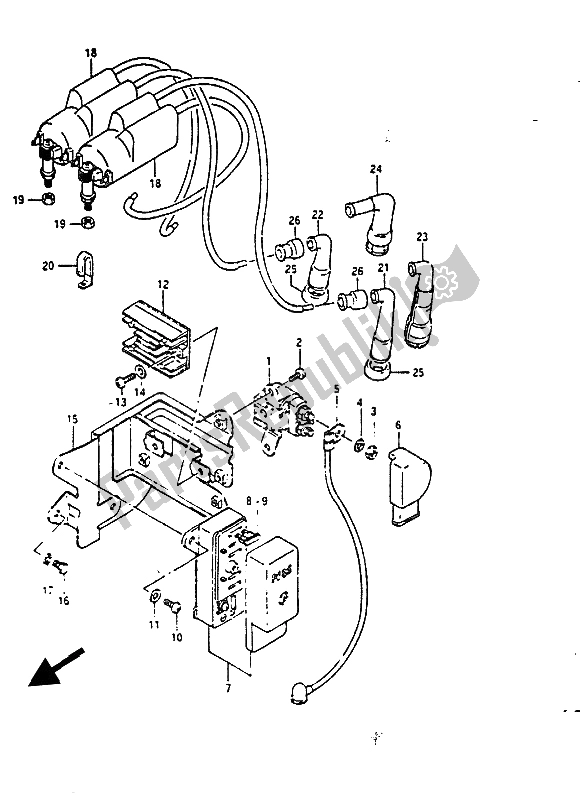 Tutte le parti per il Elettrico del Suzuki GS 850G 1986