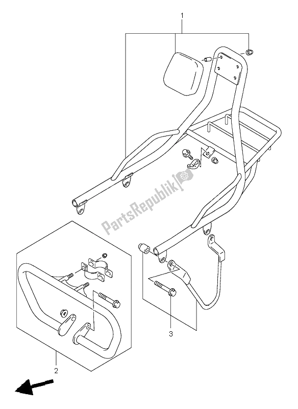 Todas las partes para Transportista (opcional) de Suzuki VL 250 Intruder 2002