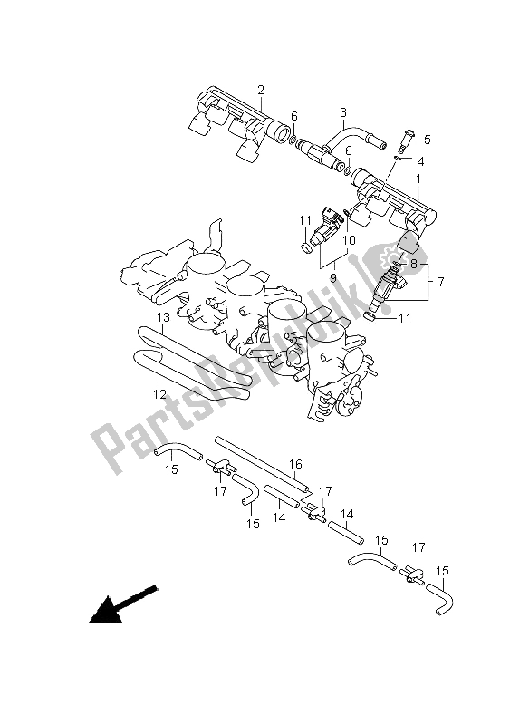 Todas las partes para Manguera Y Junta Del Cuerpo Del Acelerador de Suzuki GSX R 600 2008